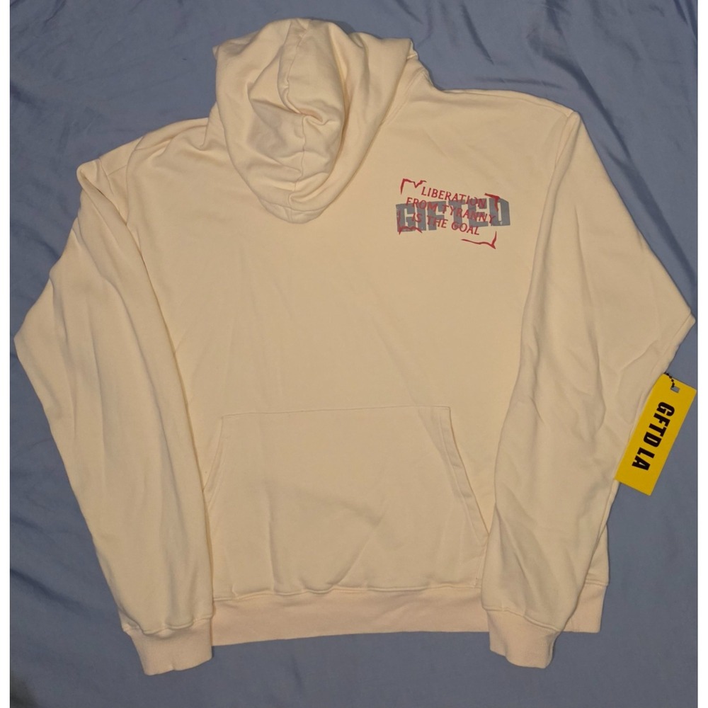 GFTD LA Gifted God Given Revolution Hoodie Mens XL Cream NWT Streetwear Graphic